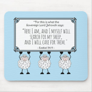 "I Will Care for My Sheep"  Mouse Pad