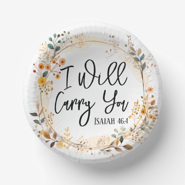 I Will Carry You Mug Paper Plate (Front)