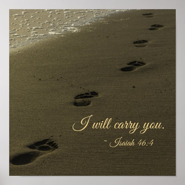 I Will Carry You Sand Footprints Poster (Front)