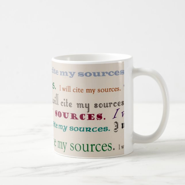 "I will cite my sources." Mug (Right)