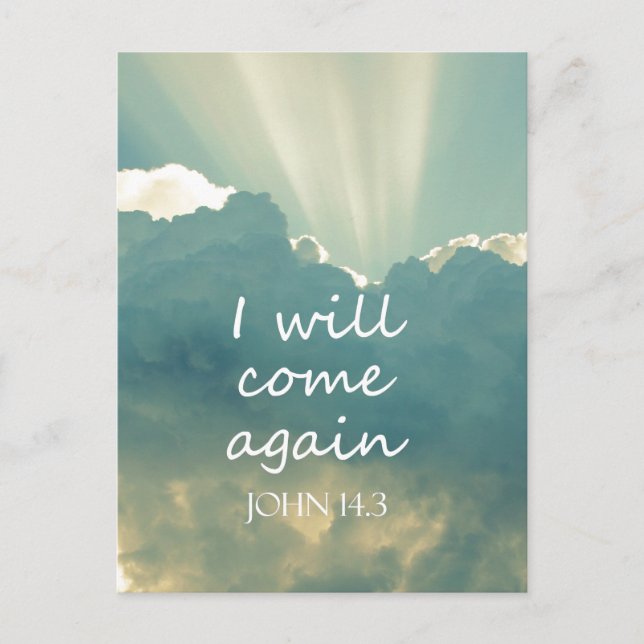 I Will Come Again Bible Verse Postcard (Front)