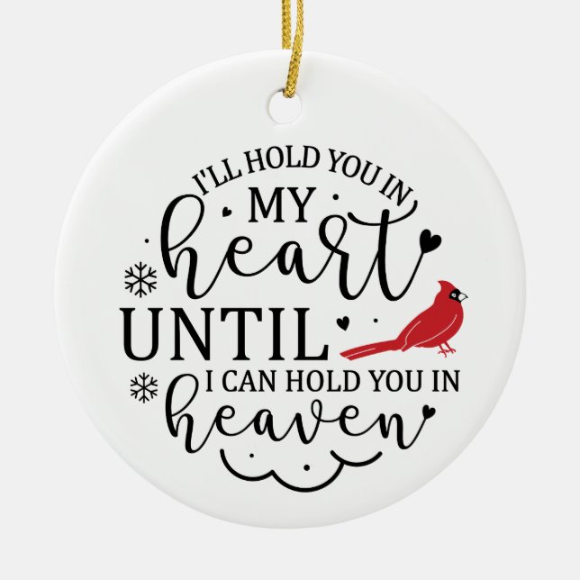 I Will Hold You In My Heart Ceramic Tree Decoration (Front)