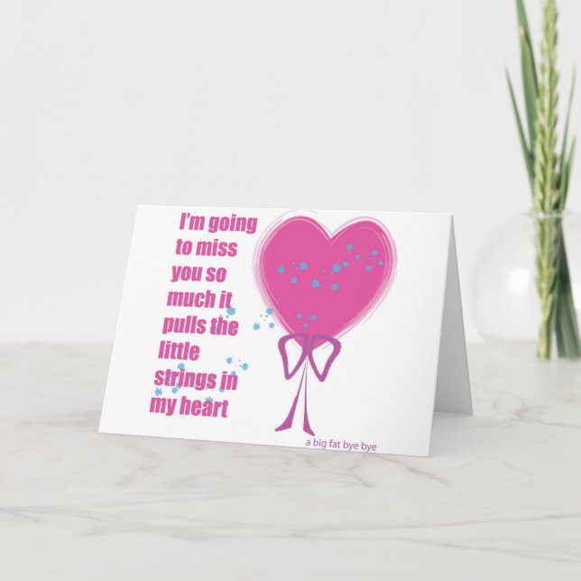 I will miss you card (Front)