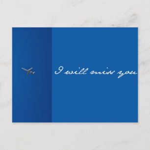 I will miss you ! postcard