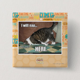 I will nap here 15 cm square badge