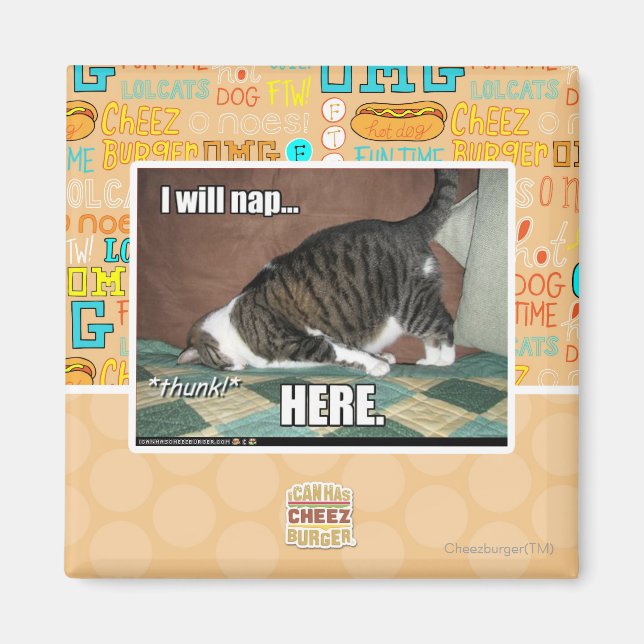 I will nap here magnet (Front)