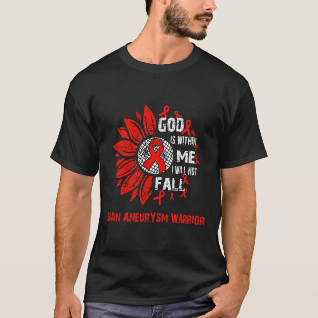 I will not fall BRAIN ANEURYSM warrior  T-Shirt (Front)