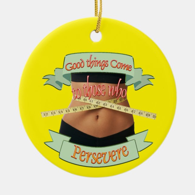 I will persevere  ceramic tree decoration (Front)