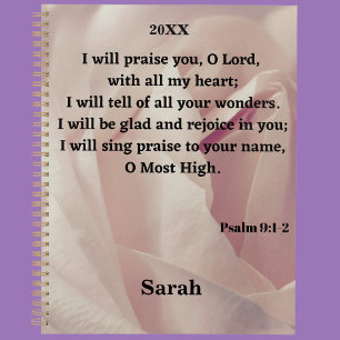 I Will Praise God Psalm 9:1-2 Bible Verse Planner
