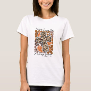 I-will Praise Him In Every Season Boho Floral Cros T-Shirt