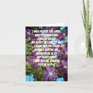I Will Praise The Lord Psalm 16:7-8 Flower Bible Card