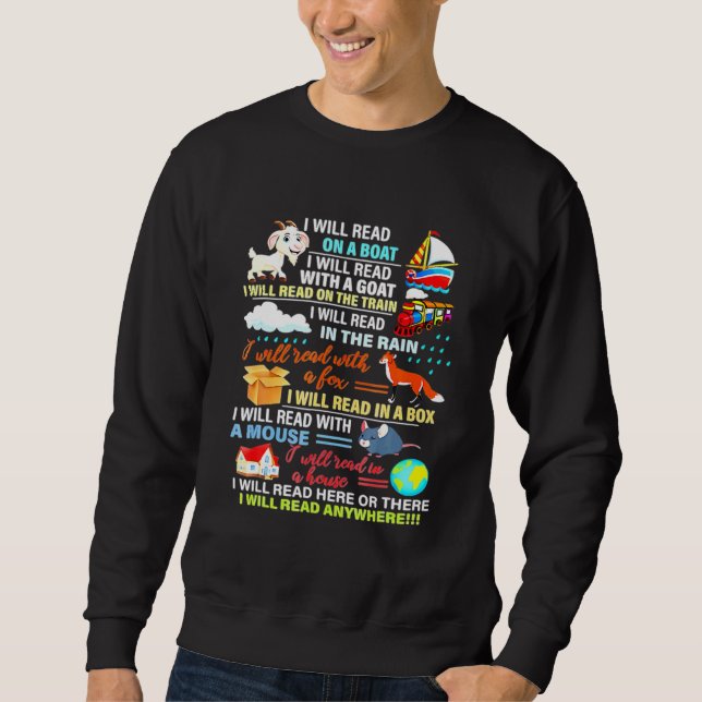 I Will Read Books On A Boati Will Read With A Goad Sweatshirt (Front)