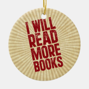 I Will Read More Books Ceramic Tree Decoration