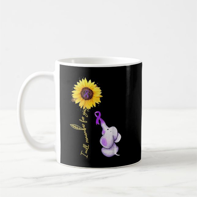 I Will Remember For You Alzheimer Awareness Elepha Coffee Mug (Left)