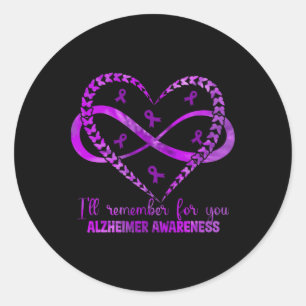 I Will Remember For You Heart Heimerheimers Awaren Classic Round Sticker
