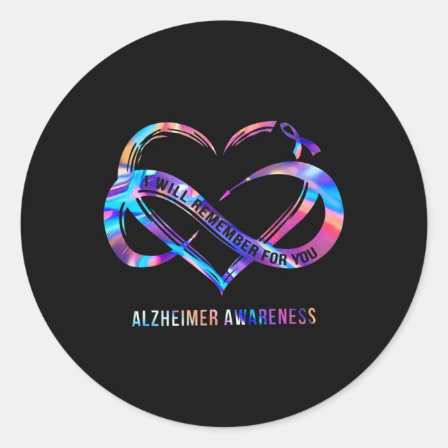 I Will Remember For You Heimerheimer Awareness 1  Classic Round Sticker (Front)