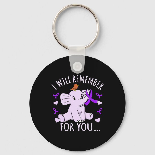 I Will Remember For You Heimerheimer's Awareness P Key Ring (Front)