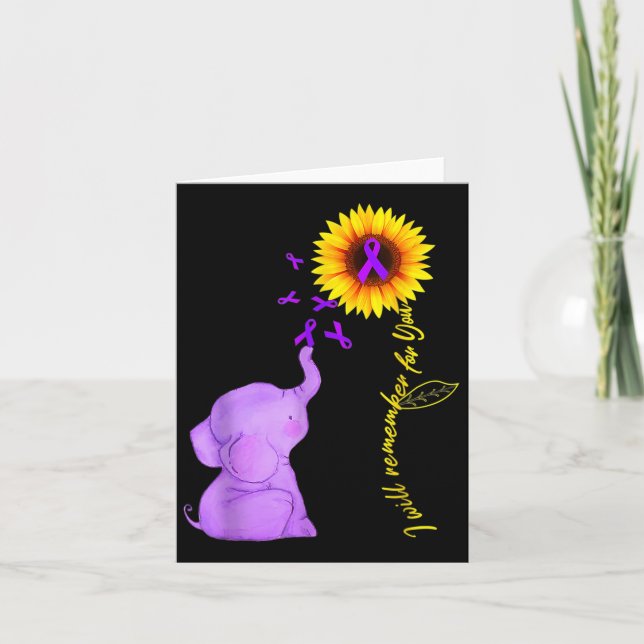 I Will Remember For You Sunflower Alzheimerheimer  Card (Front)
