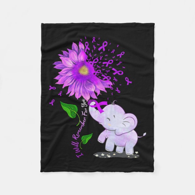 I Will Remember For You Sunflower Alzheimerheimer  Fleece Blanket (Front)