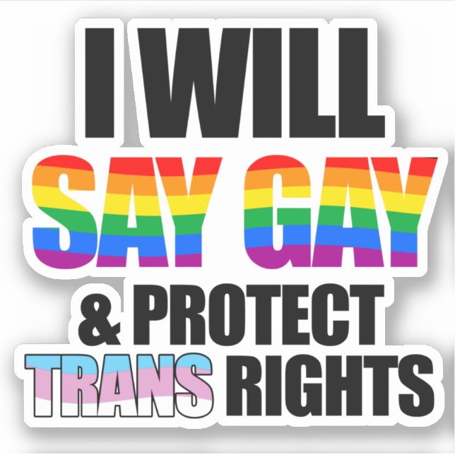 I will say gay and protect trans rights (Front)