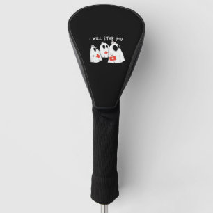 I Will Stab You Ghost Nurse Funny RN Halloween Gho Golf Head Cover