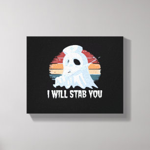 I will stab you t shirt, Ghost Nurse Halloween Vin Canvas Print
