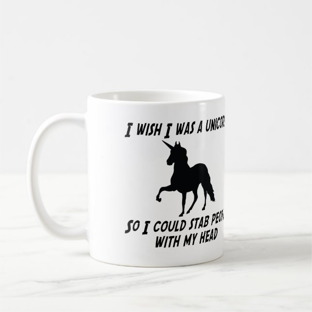I WISH I WAS A UNICORN COFFEE MUG (Left)