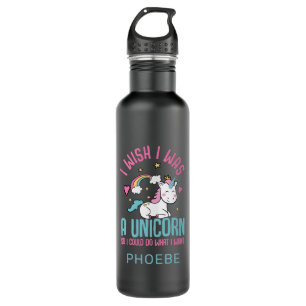 I Wish I Was A Unicorn Cute Cartoon Custom Name 710 Ml Water Bottle