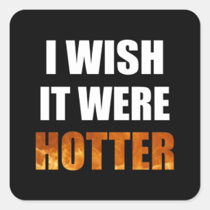 I Wish It Were Colder typography blue colour Desig Square Sticker
