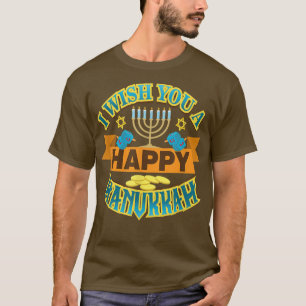I Wish You A Happy Hanukkah Jewish Holiday Celebra T-Shirt