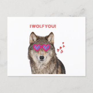 I wolf you  postcard