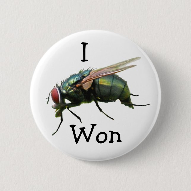 I WON 6 CM ROUND BADGE (Front)