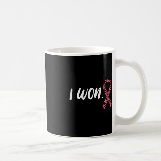 I Won Breast Cancer Awareness Support Pink Ribbon  Coffee Mug (Right)