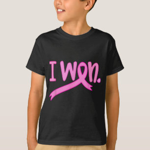 I Won Breast Cancer Awareness Support Pink Ribbon T-Shirt