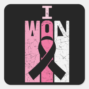 I Won Breast Cancer Awareness Warrior Survivor  Square Sticker
