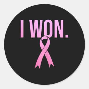 I Won Breast Cancer Survivor Awareness Month Pink Classic Round Sticker