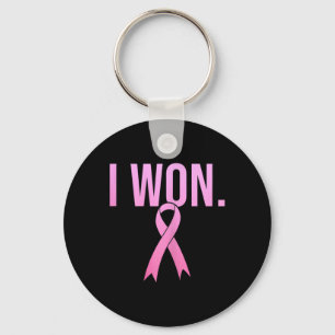 I Won Breast Cancer Survivor Awareness Month Pink  Key Ring