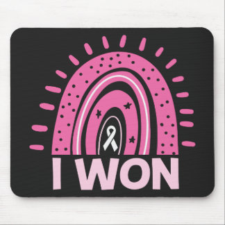 I Won Breast Cancer Survivor Pink Rainbow Mouse Pad