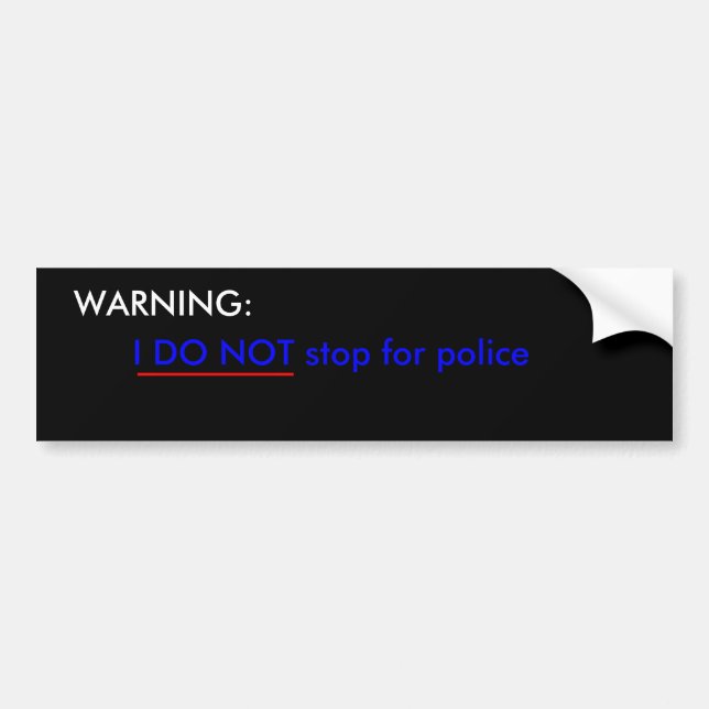 I won't stop bumper sticker (Front)
