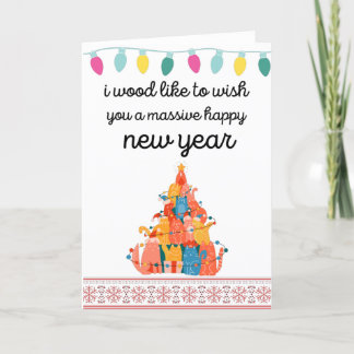 i wood like to wish you a massive happy new year holiday card