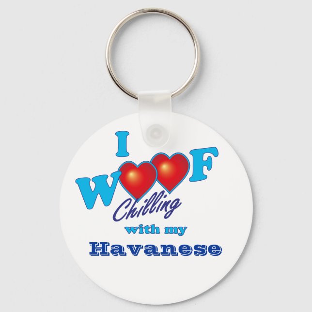 I Woof Havanese Key Ring (Front)