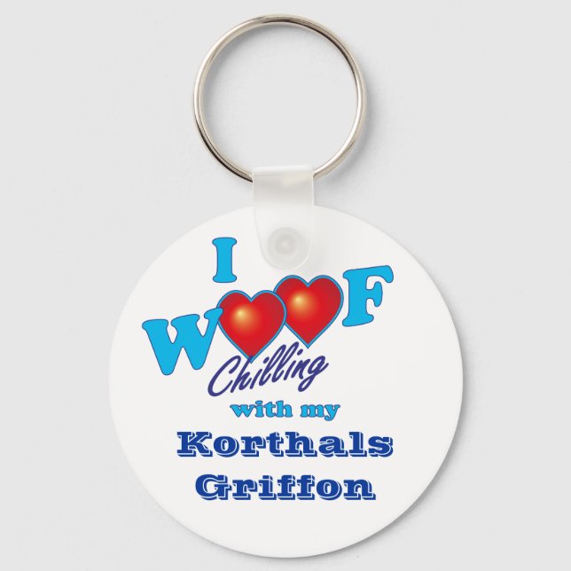 I Woof Korthals Griffon Key Ring (Front)