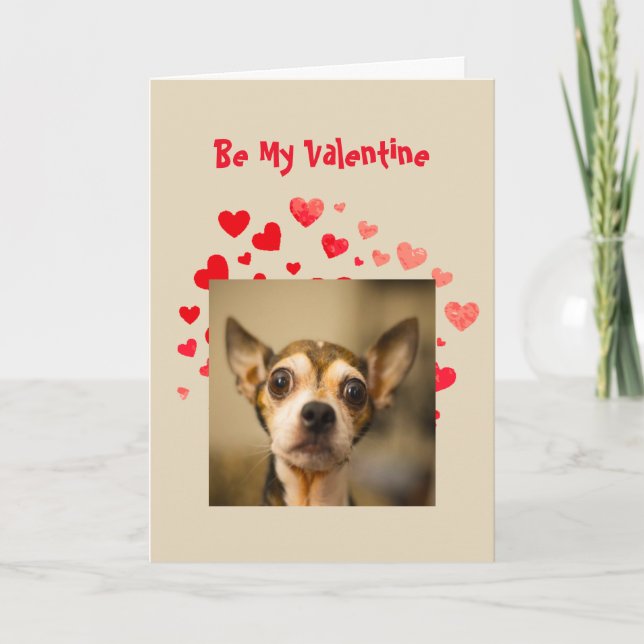 I Woof Love You Cute Chihuahua Dog Valentine Holiday Card (Front)