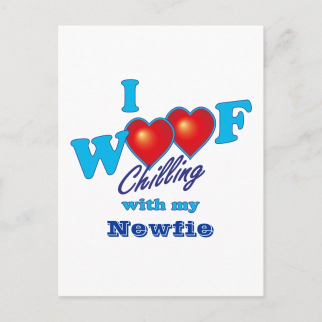 I Woof Newfie Postcard (Front)