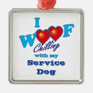 I Woof Service Dog Metal Tree Decoration