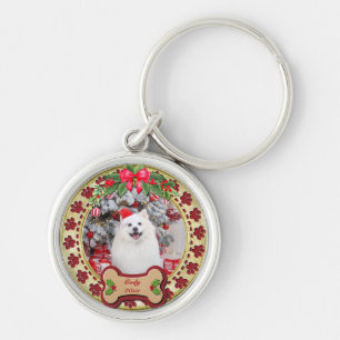 I Woof You A Merry Christmas Personalised Dog Gift Key Ring
