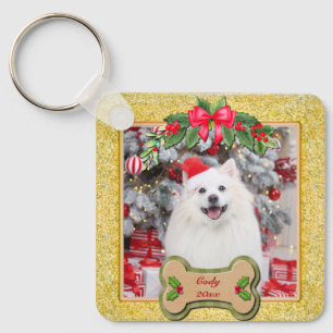 I Woof You A Merry Christmas Personalised Dog Gift Key Ring