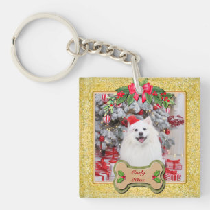 I Woof You A Merry Christmas Personalised Dog Gift Key Ring