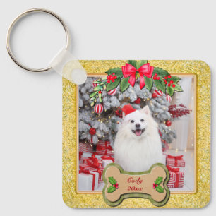 I Woof You A Merry Christmas Personalised Dog Gift Key Ring
