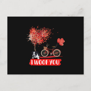 I Woof You. Boston Terrier Dog Valentine Gifts Postcard